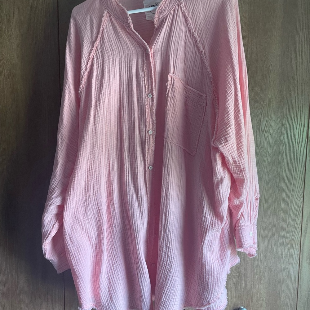 Aerie Blush Pink Textured Tee